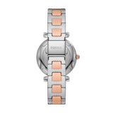 Fossil Carlie Womens Silver Stainless Steel Watch - ES5156