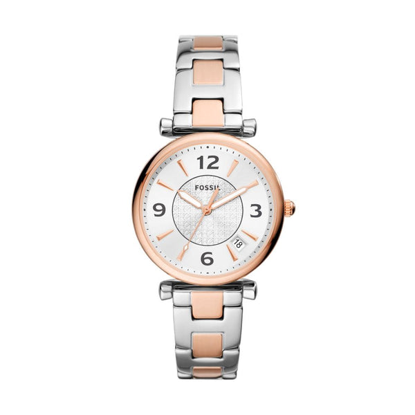 Fossil Carlie Womens Silver Stainless Steel Watch - ES5156