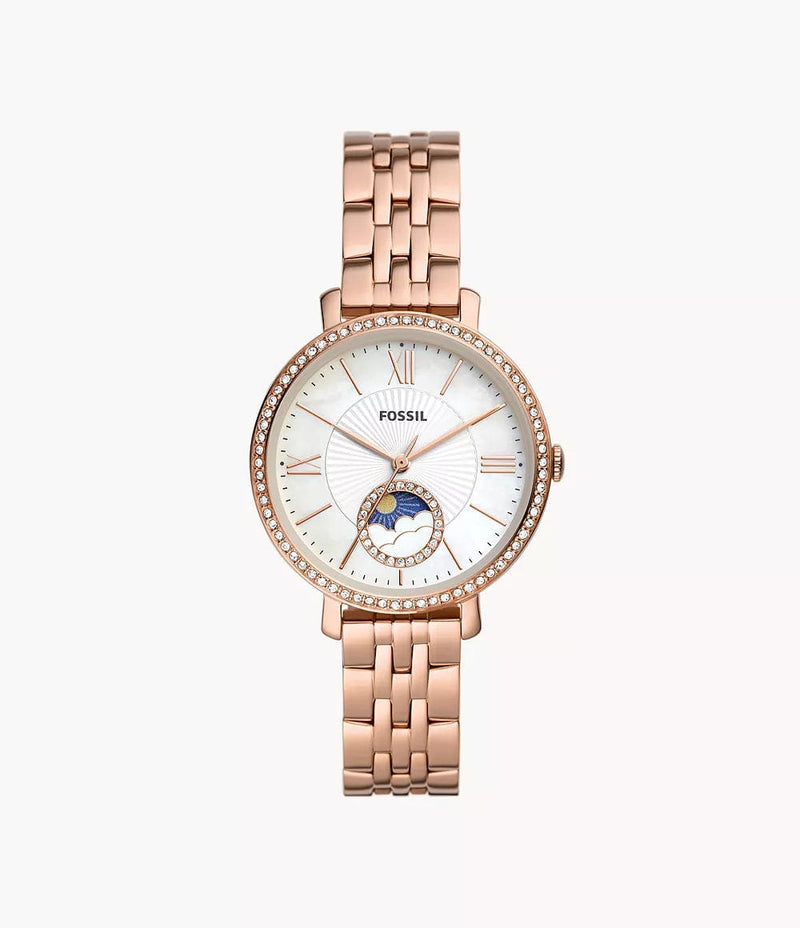 Fossil Women's Jacqueline Multifunction Rose Gold-Tone Stainless Steel Watch - ES5165