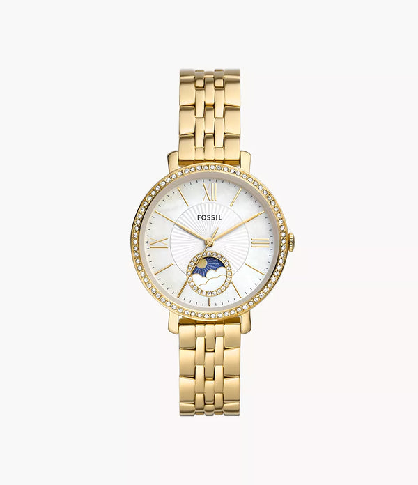 Fossil Women's Jacqueline Multifunction Gold Stainless Steel Watch - ES5167