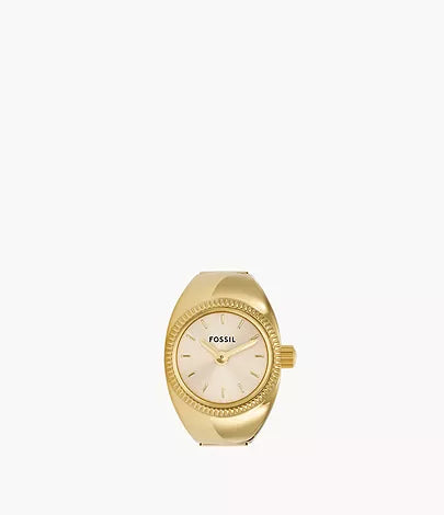 Fossil Ring Watch Womens Gold Stainless steel Watch-ES5246