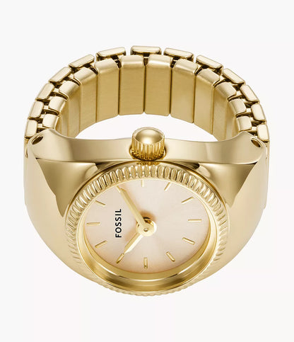 Fossil Ring Watch Womens Gold Stainless steel Watch-ES5246