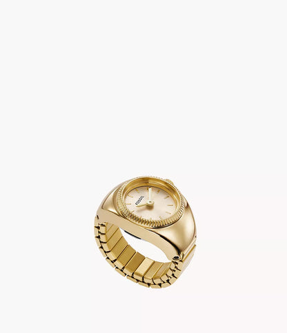 Fossil Ring Watch Womens Gold Stainless steel Watch-ES5246