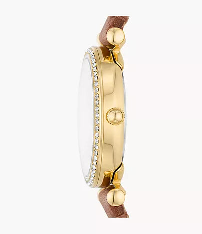 Fossil Women's Carlie Three-Hand, Gold-Tone Stainless Steel Watch - ES5297