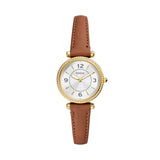 Fossil Carlie Womens Brown Leather Watch-ES5297