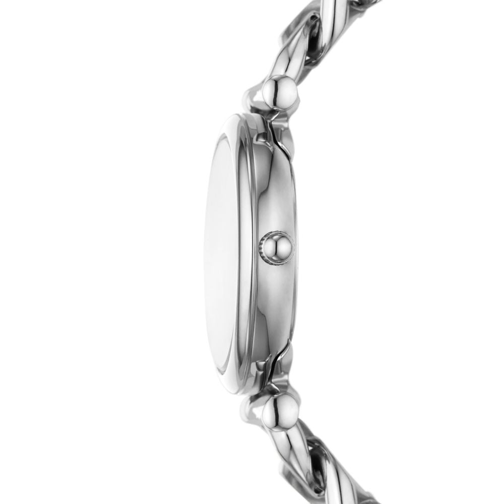 Fossil Carlie Womens Silver Stainless Steel Strap Watch-ES5331