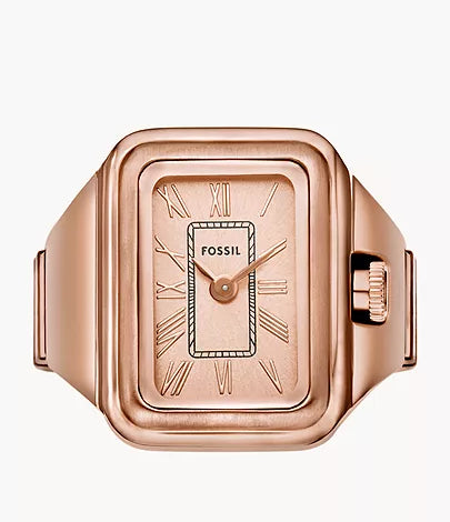 Fossil Raquel Watch Ring Womens Rose Gold Stainless Steel Watch-ES5345