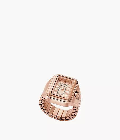 Fossil Raquel Watch Ring Womens Rose Gold Stainless Steel Watch-ES5345