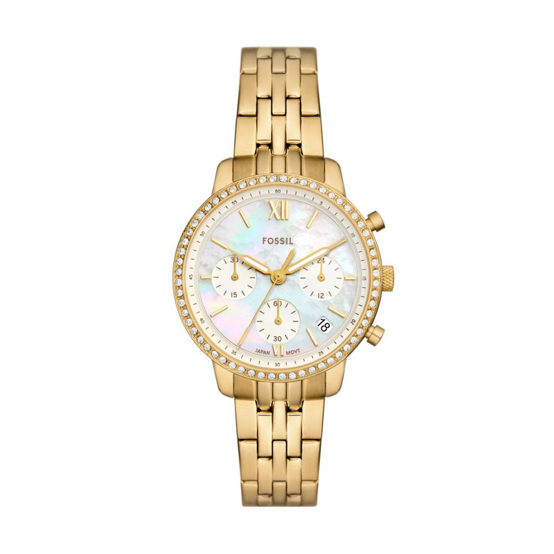 Fossil Neutra Womens Gold Stainless Steel Watch-ES5358