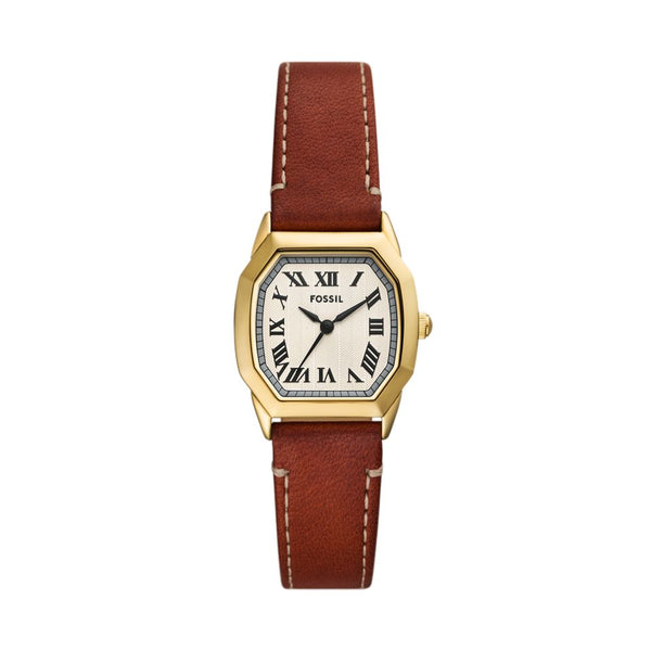 Fossil Harlow Womens Brown Leather Watch-ES5364