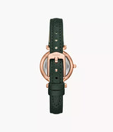 Fossil Carlie Womens Green Leather Watch-ES5370