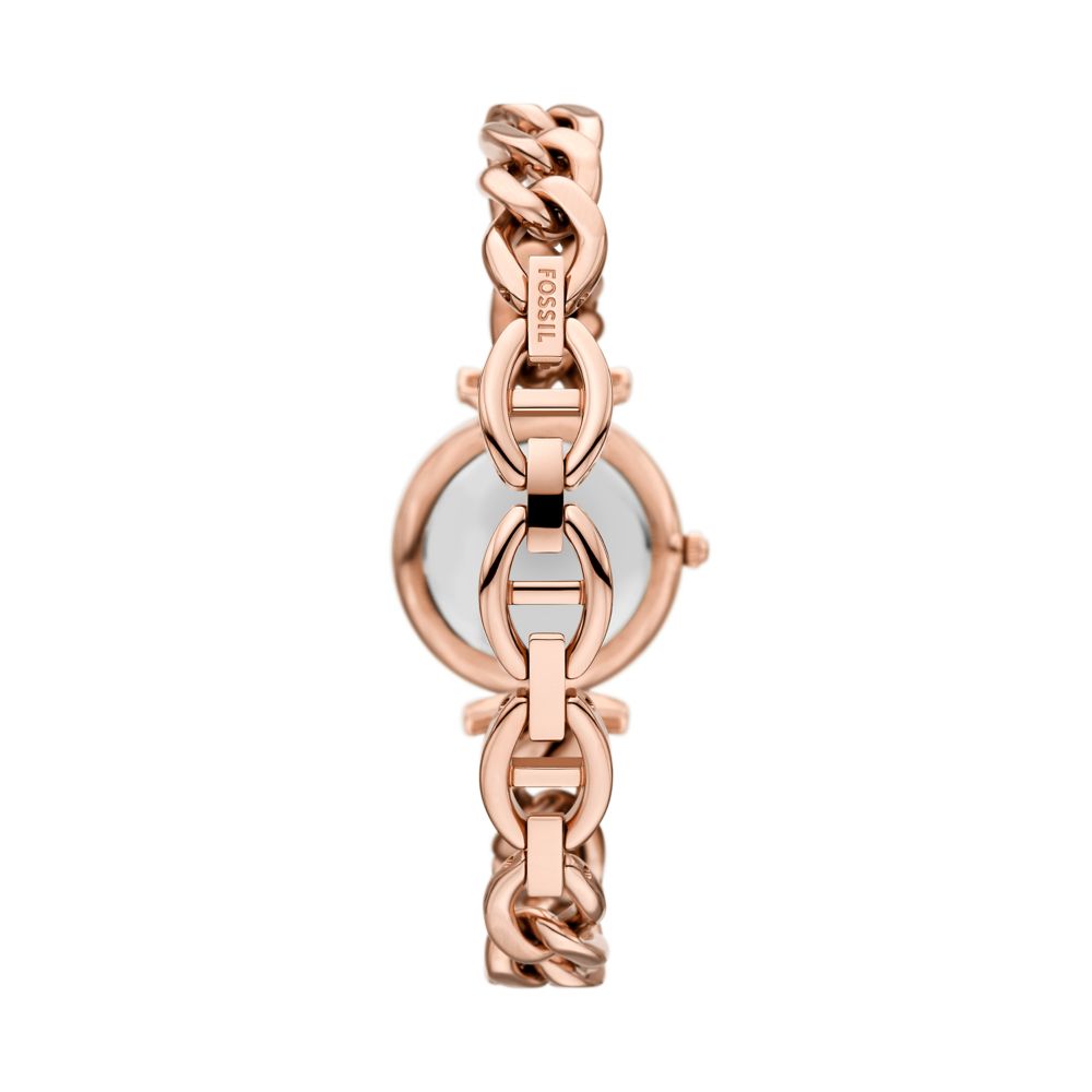 Fossil Carlie Womens Rose Gold Stainless Steel Strap Watch-ES5378SET