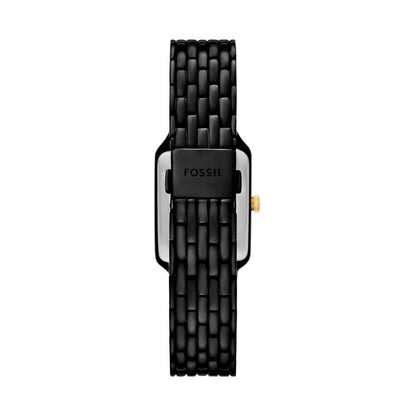 Fossil Raquel Womens Black Stainless Steel Strap Watch-ES5385