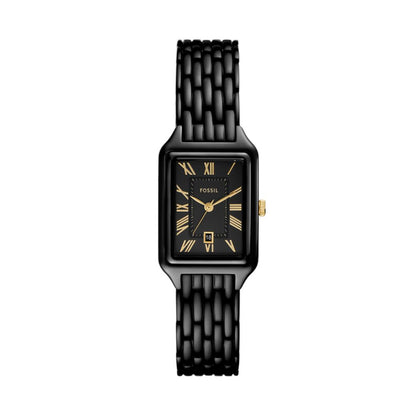 Fossil Raquel Womens Black Stainless Steel Strap Watch-ES5385