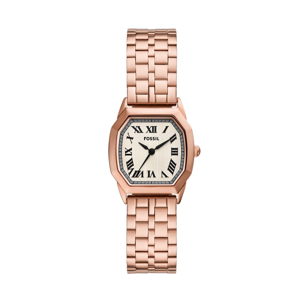 Fossil Harlow Womens Rose Gold Stainless Steel Strap Watch-ES5386