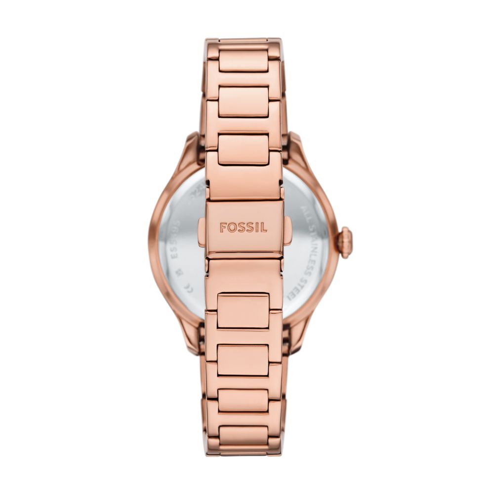 Fossil Gilmore Womens Rose Gold Stainless Steel Strap Watch-ES5394