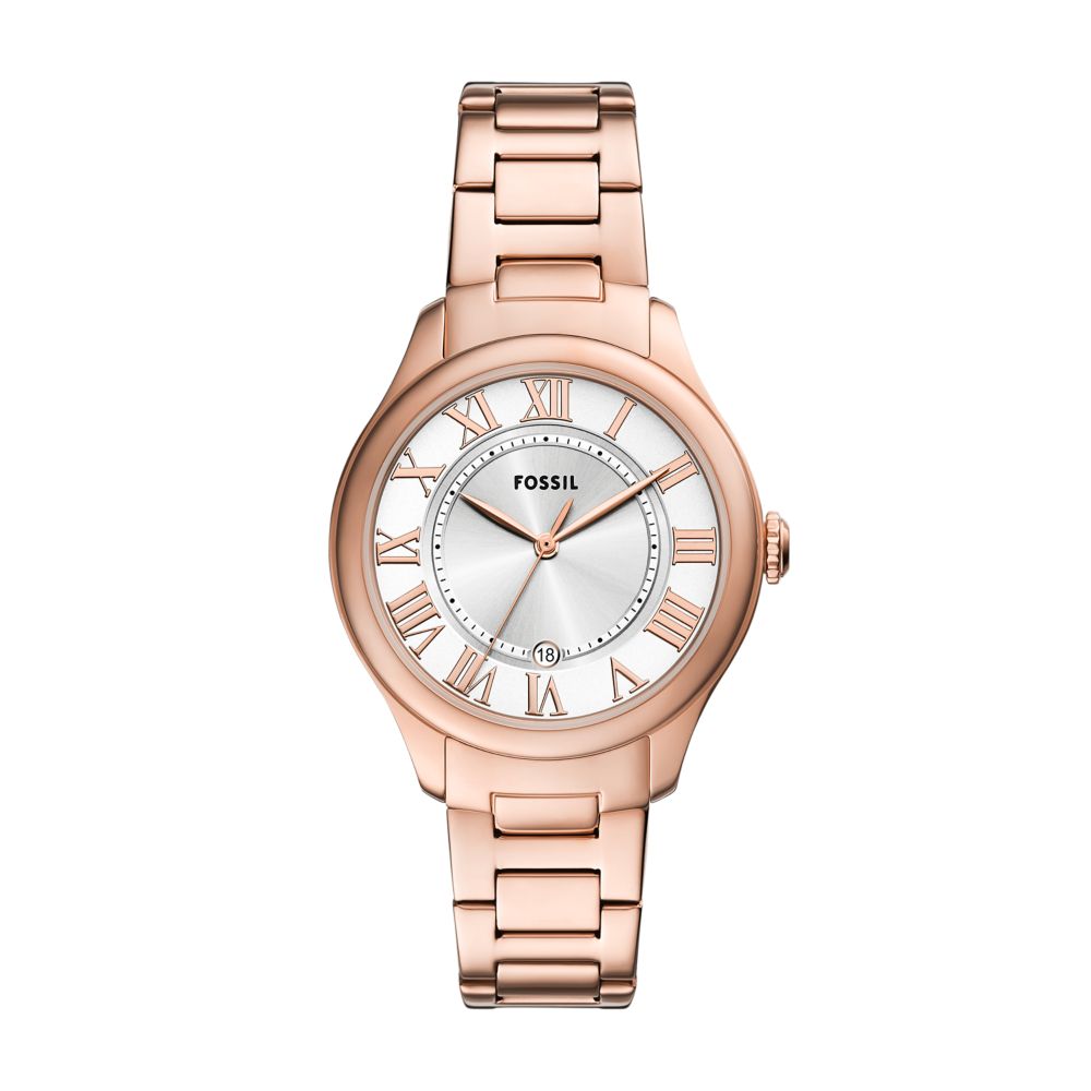 Fossil Gilmore Womens Rose Gold Stainless Steel Strap Watch-ES5394