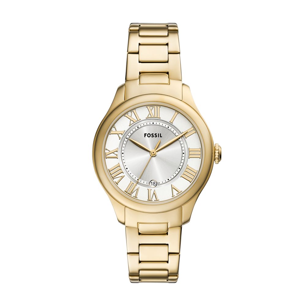 Fossil Gilmore Womens Gold Stainless Steel Strap Watch-ES5395
