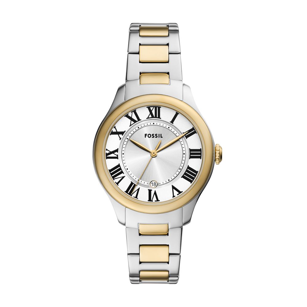 Fossil Gilmore Womens Silver Stainless Steel Strap Watch-ES5396
