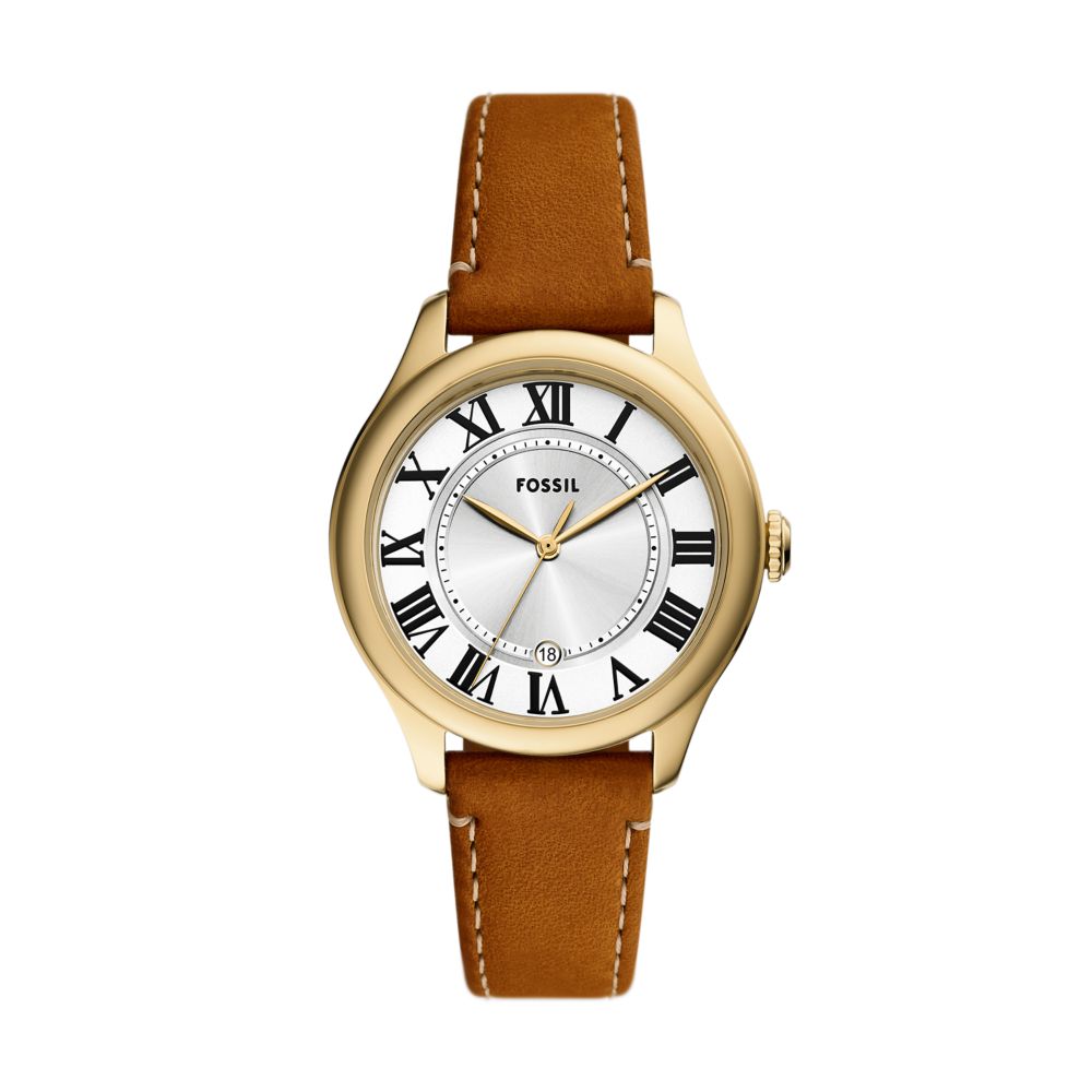 Fossil Gilmore Womens Brown Leather Strap Watch-ES5397