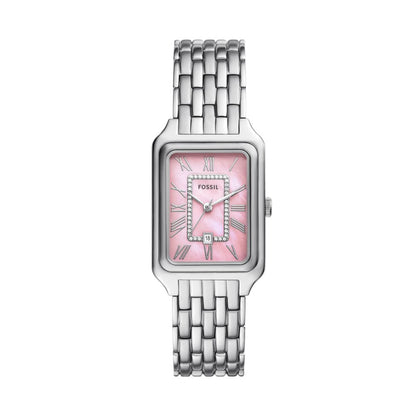 Fossil Raquel Womens Silver Stainless Steel Strap Watch-ES5401