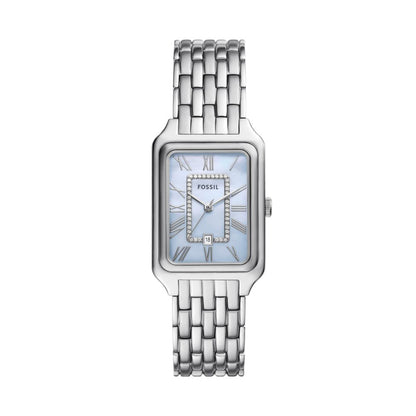 Fossil Raquel Womens Silver Stainless Steel Strap Watch-ES5402