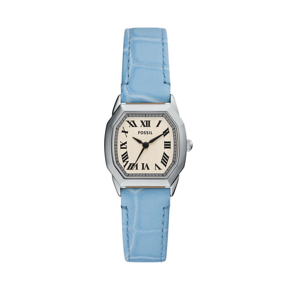 Fossil Harlow Womens Blue Leather Strap Watch-ES5405