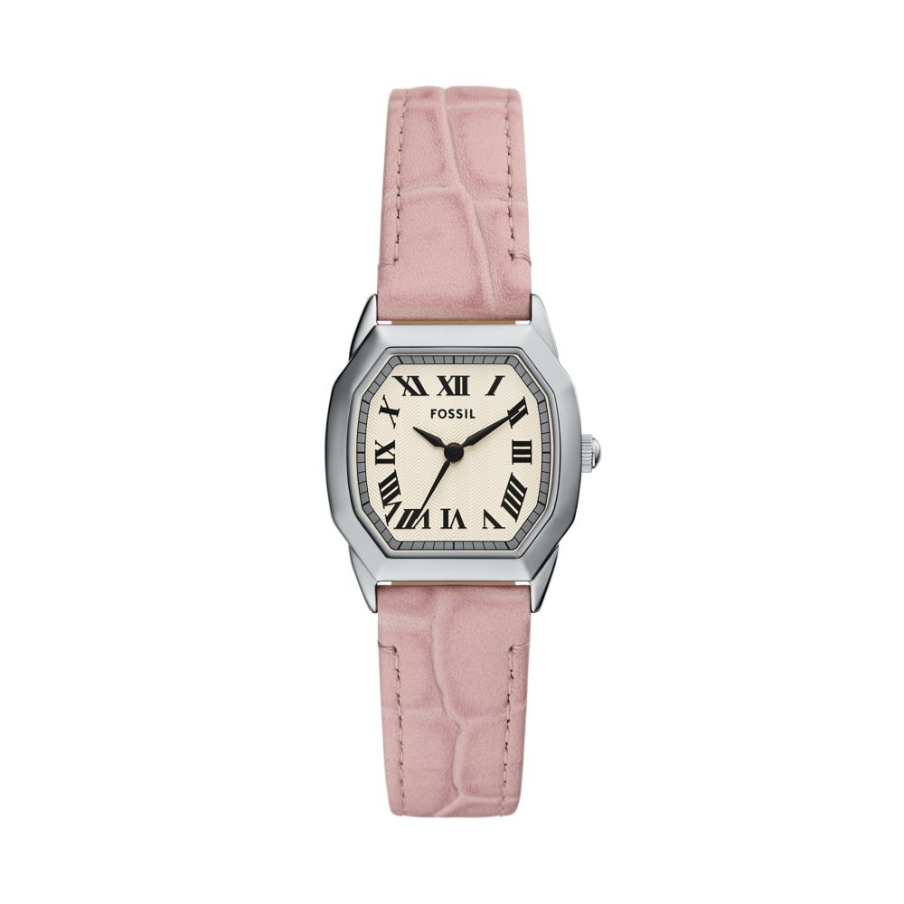 Fossil Harlow Womens Pink Leather Strap Watch-ES5406