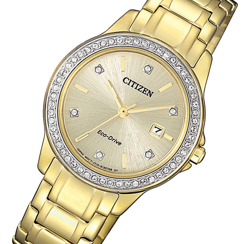 Citizen Gold Leather Women Watch-FE1172-55P