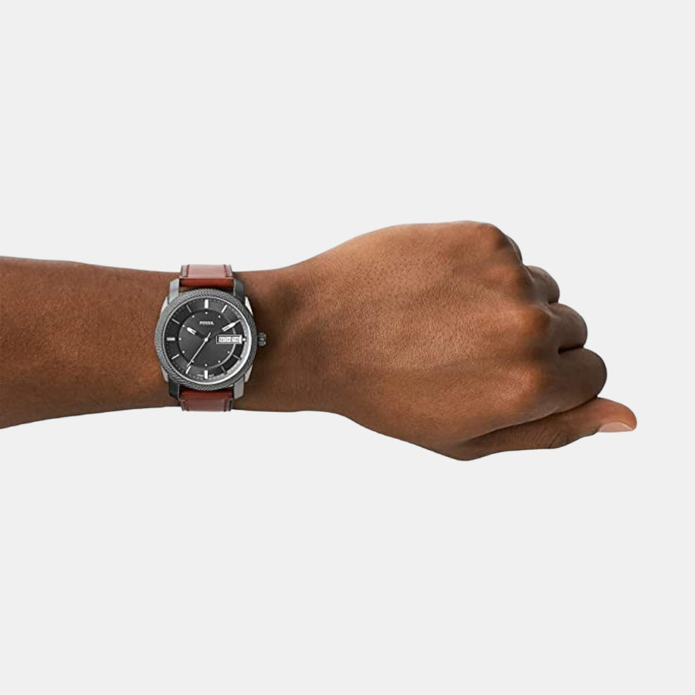 Fossil - Machine Men'S Brown Leather Watch-FS5900