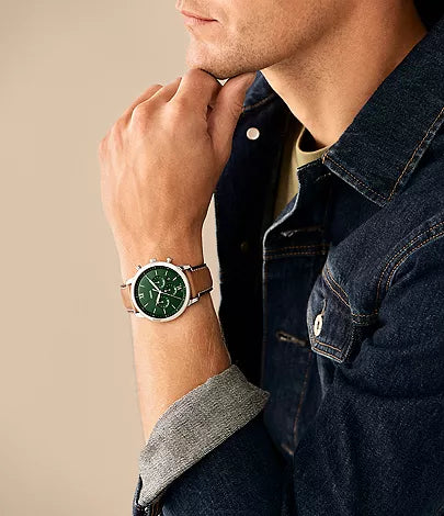 Fossil Neutra Mens Brown Leather Watch-FS5963