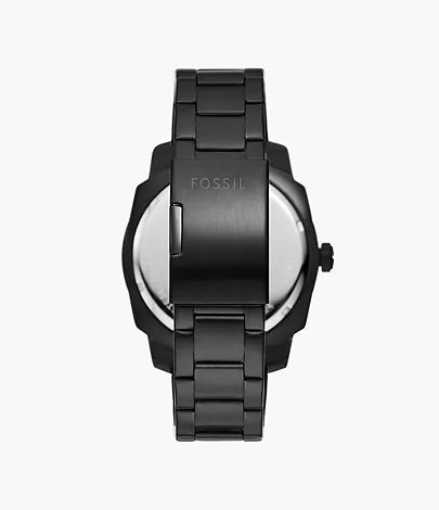 Fossil Men's Machine Three-Hand Date Black Stainless Steel Watch - FS5971