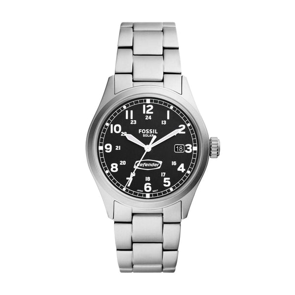 Fossil Defender Men Silver Stainless Steel Watch-FS5973