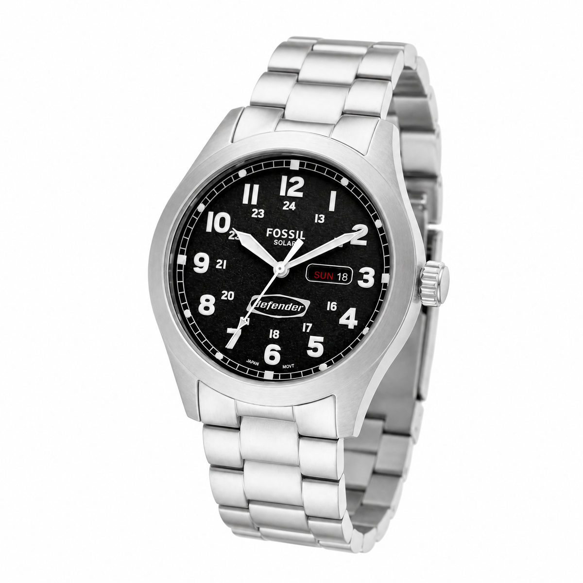 Fossil Defender Mens Silver Stainless Steel Watch-FS5976