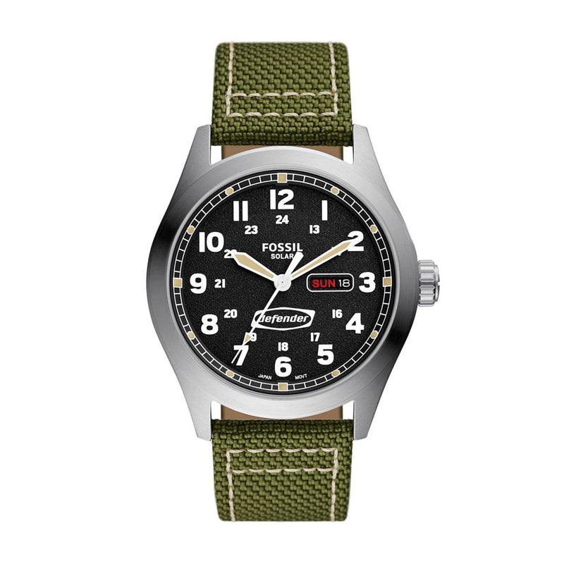 Fossil Defender Mens Green Nylon Watch-FS5977