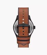 Fossil Defender Mens Brown Leather Watch-FS5978