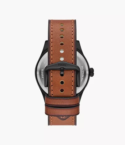 Fossil Defender Mens Brown Leather Watch-FS5978