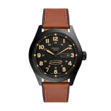 Fossil Defender Mens Brown Leather Watch-FS5978