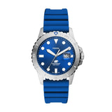 Fossil Fossil Blue Men Silver Stainless Steel Watch-FS5998