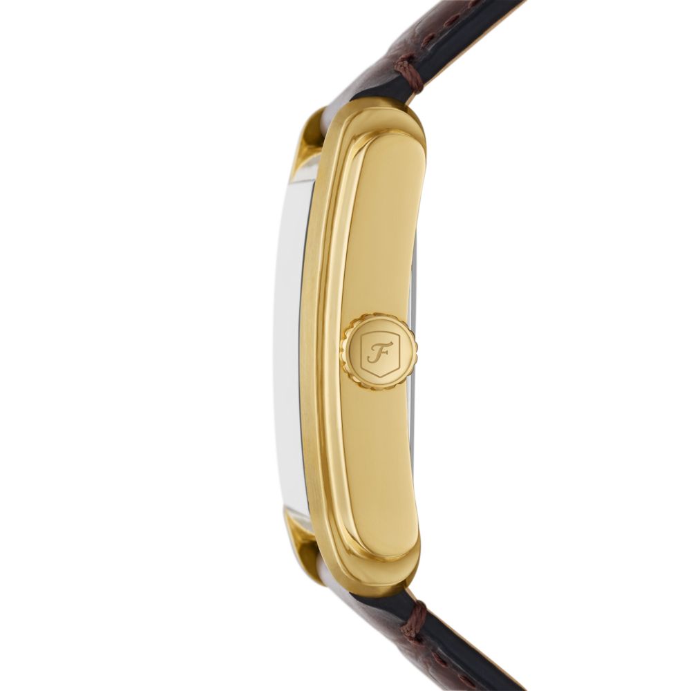Fossil Carraway Mens Brown Leather Strap Watch-FS6011