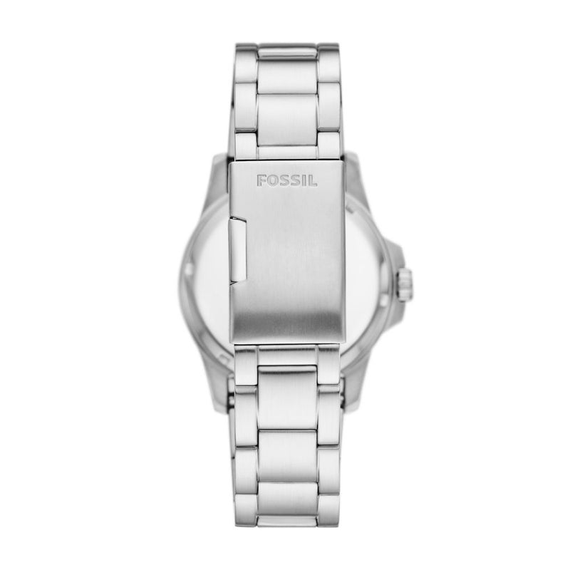 Fossil Blue Mens Silver Stainless Steel Watch-FS6029