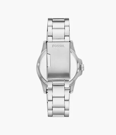 Fossil Blue Mens Silver Stainless Steel Watch-FS6029