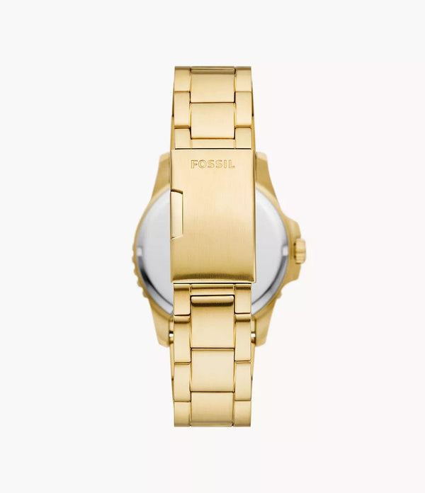 Fossil Blue Three-Hand Date Gold-Tone Stainless Steel Watch