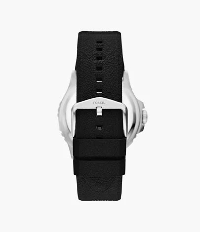 Fossil Blue GMT Mens Black Silicone Watch - FS6036