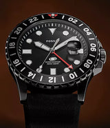 Fossil Blue GMT  Mens Black Silicone Watch - FS6036