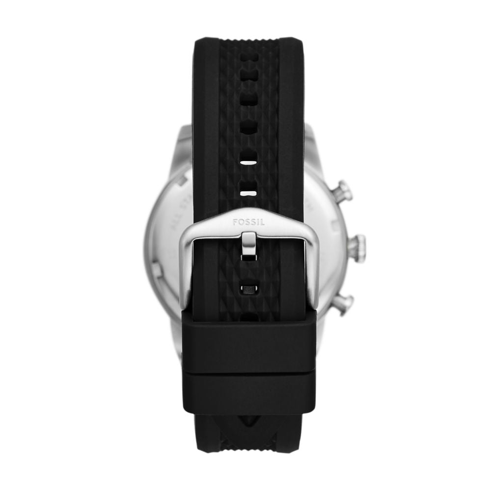 Fossil Sport Tourer Mens Black Rubber Strap Watch-FS6044