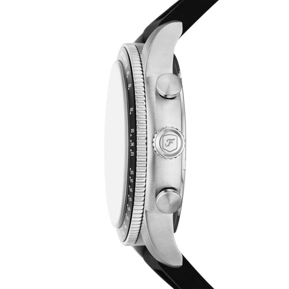Fossil Sport Tourer Mens Black Rubber Strap Watch-FS6044