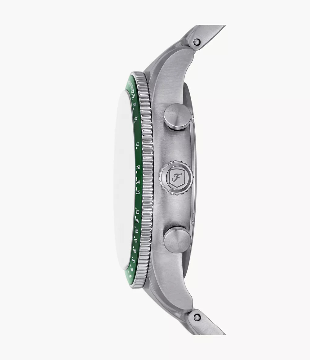 Fossil Sport Tourer Mens Silver Stainless Steel Watch-FS6048