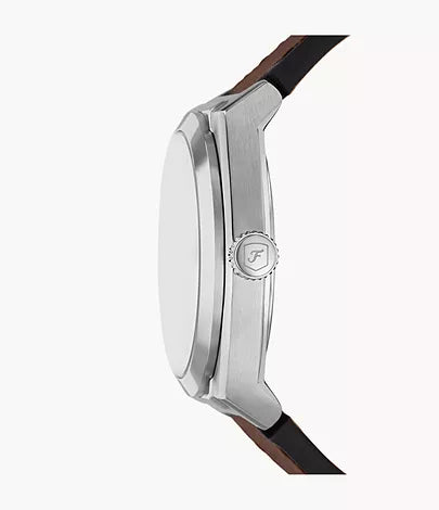 Fossil Everett Mens Brown Leather Watch-FS6071