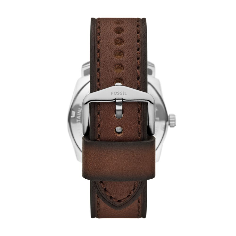 Fossil Machine Mens Brown Leather Strap Watch-FS6085